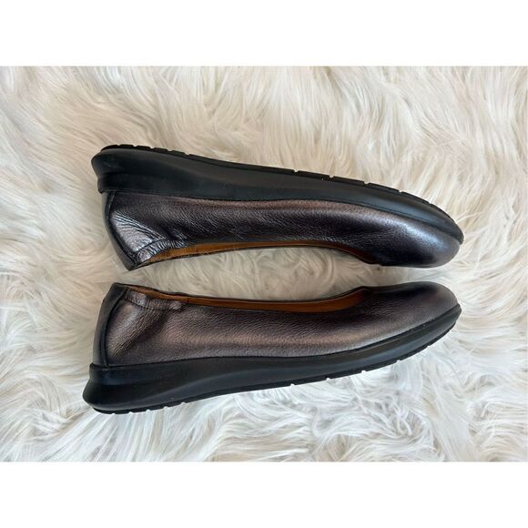 Samuel Hubbard size 8 EUC pewter freedom dance leather ballet flat women Msrp $2 - Picture 4 of 10